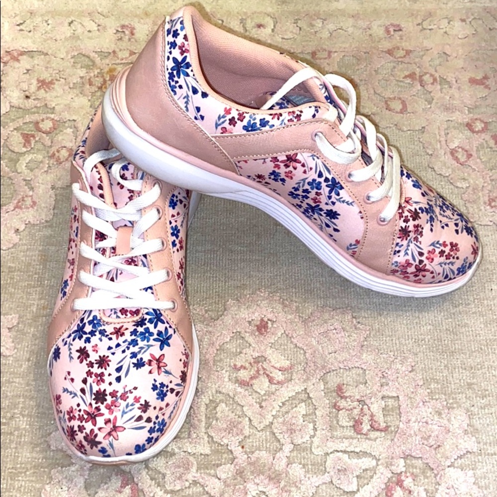 Floral Pink & Blue Tennis Shoes JustFab